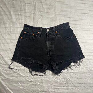 Black Levis Button Fly Shorts